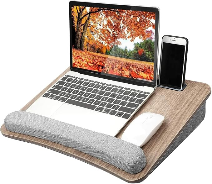 HUANUO Laptop Lap Desk - Portable Lap Desk with Pillow Cushion, Fits up to 15.6 inch Laptop, with... | Amazon (US)