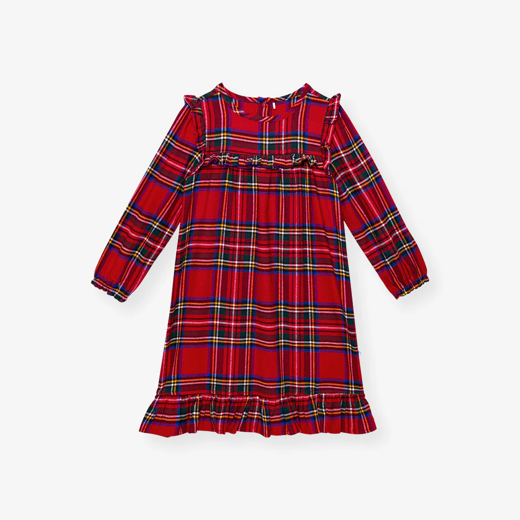 Plaid Red Flannelette Nightgown | Red Tartan Plaid | Posh Peanut