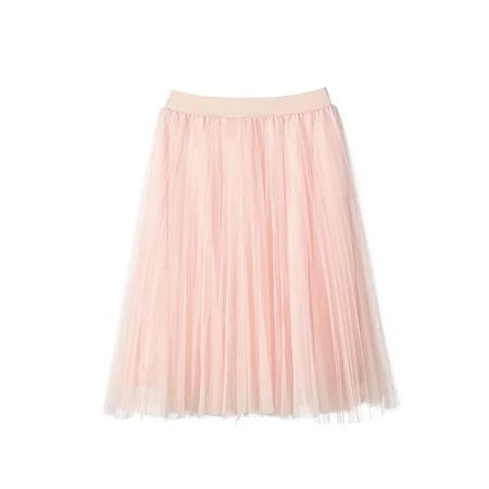 Women Tulle Skirts Elastic Ballet Princess Pleated Mesh Midi Tutu Skirt for Prom Party | Walmart (US)