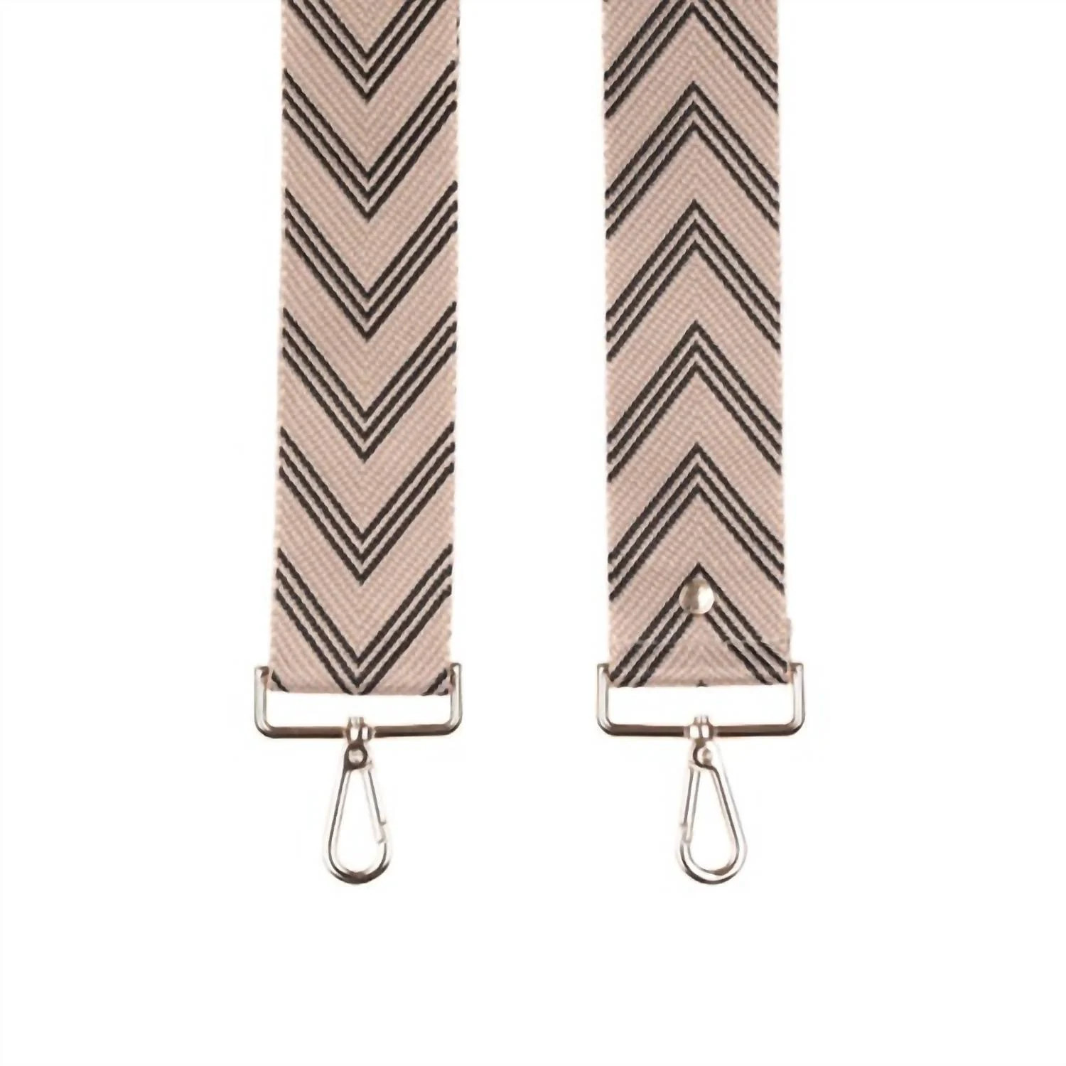 Women's Bag Strap In Stone & Black Chevron | Shop Simon