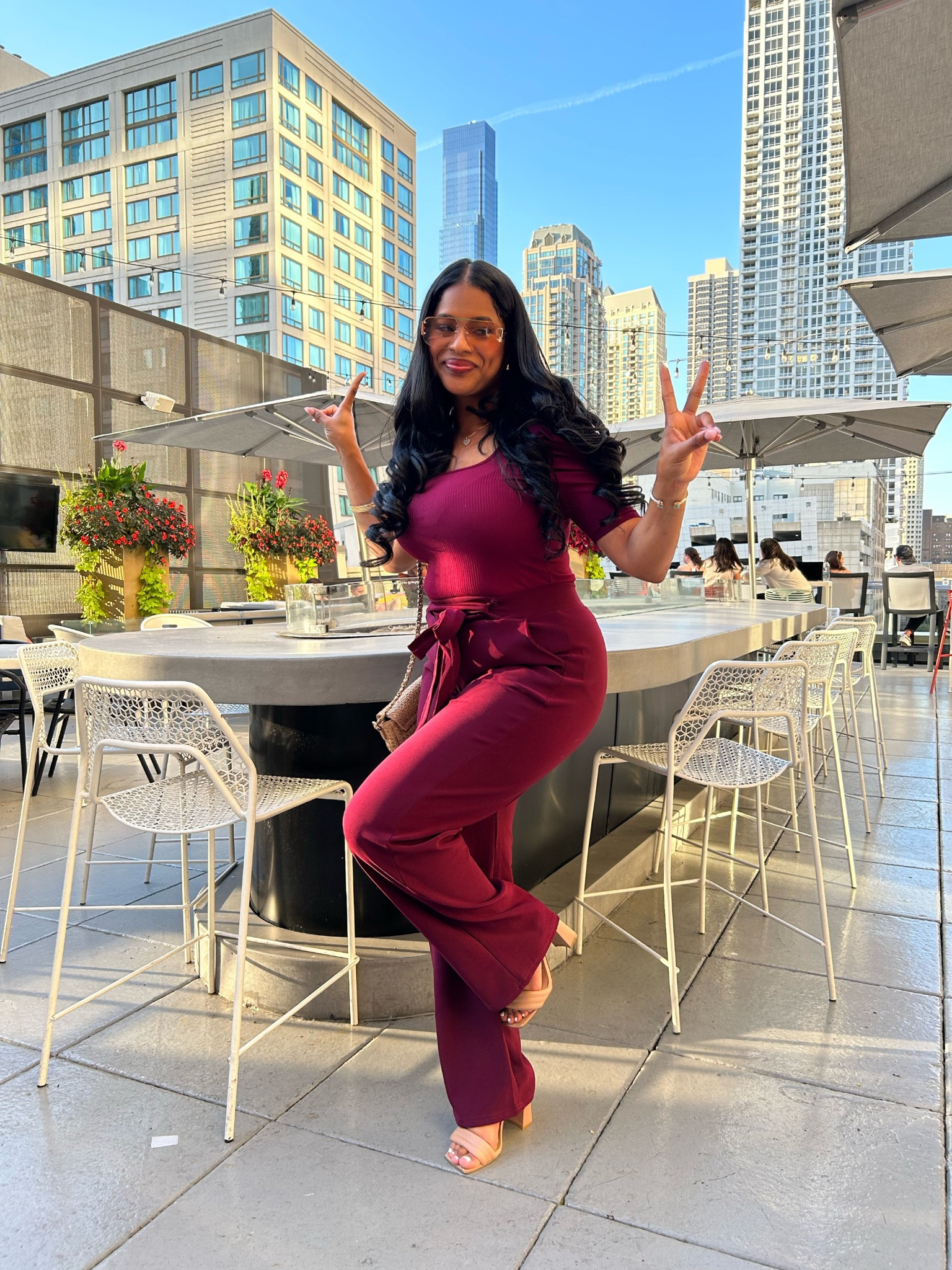 Monochrome Bordeaux look! This is the color of the season! Love love love this for the fall! Fall looks. Burgundy. Cranberry. 

#LTKfindsunder50 #LTKstyletip