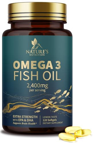 Triple Strength Omega 3 Fish Oil 2400 mg Softgels, Nature's Fish Oil Supplements, Brain & Heart Health Support - EPA & DHA, 1200 MG Fish Oil in Each Softgel, Omega-3 Supplement - 120 Fish Oil Softgels | Amazon (US)