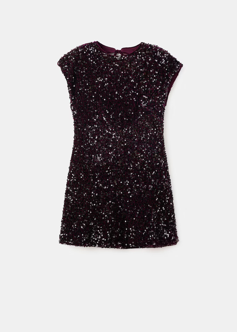 Sequin dress with open back | Mango (US/MX/AU)