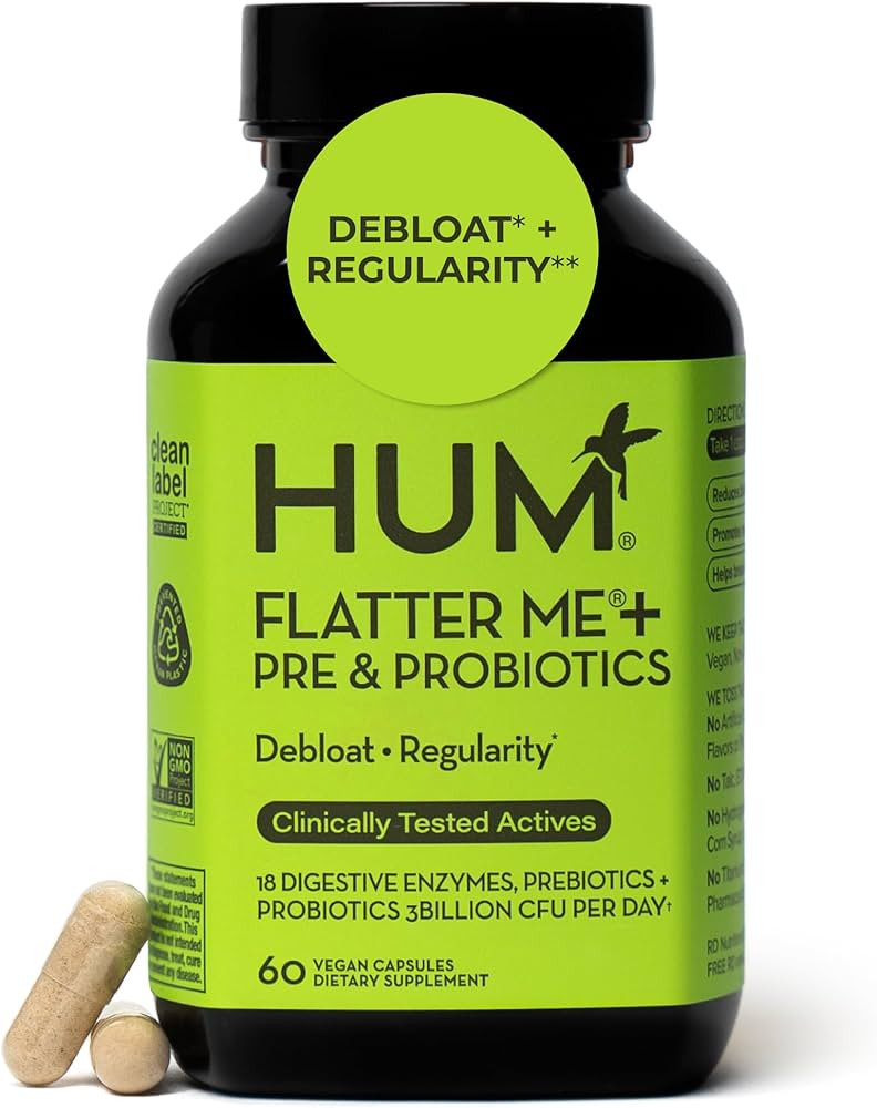 HUM Flatter Me Digestive Enzymes Plus Prebiotics & Probiotics, Digestive Health Bloating Suppleme... | Amazon (US)