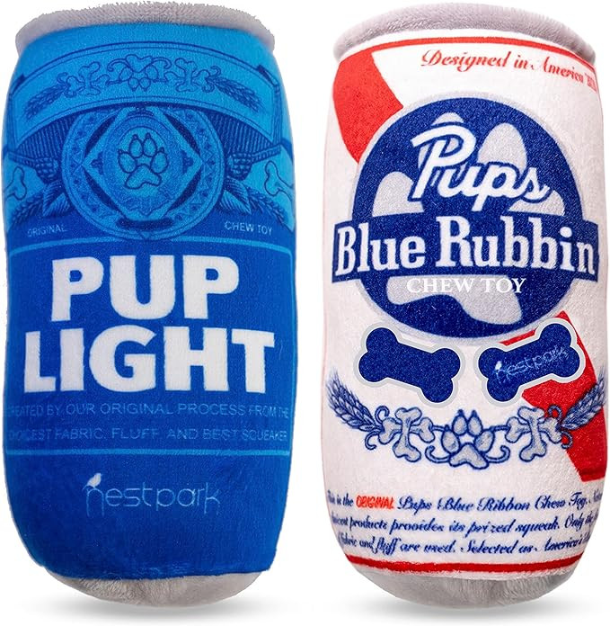 Nestpark Pup Light and Pups Blue Rubbin - Beer Dog Toys - Funny Dog Toys - Plush Squeaky Cute Dog... | Amazon (US)