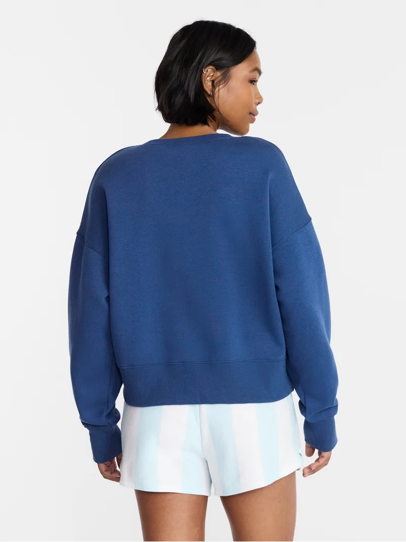 No Boundaries Boxy Americana Sweatshirt with Long Sleeves, Women's XXS-4X | Walmart (US)