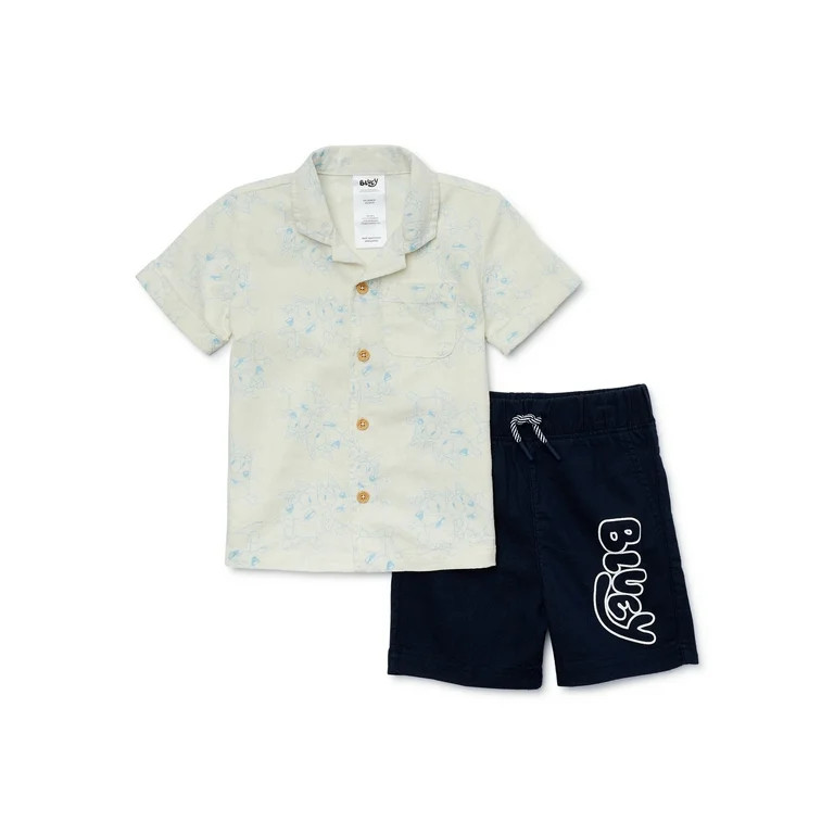 Bluey Toddler Boys Button Front Top and Shorts Set, 2-Piece, Sizes 2T-5T | Walmart (US)