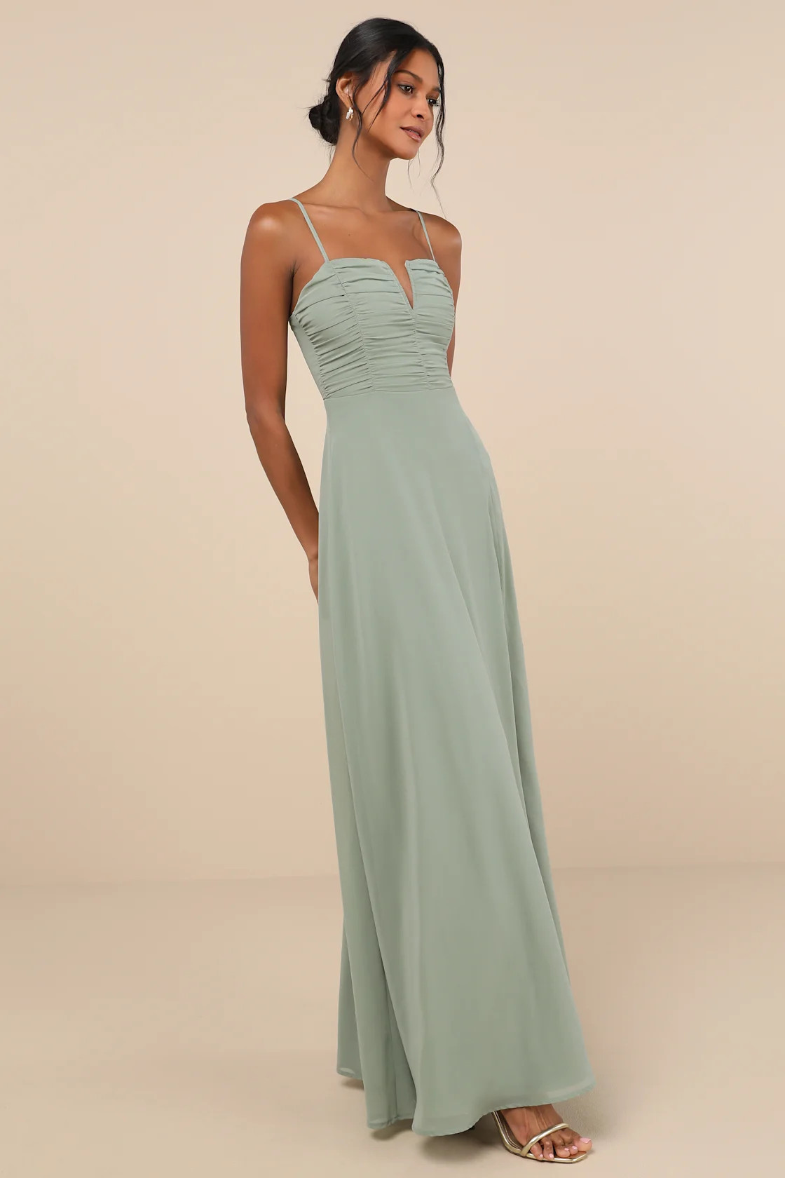 Sweeney Sage Brush Sleeveless Maxi Dress | Lulus
