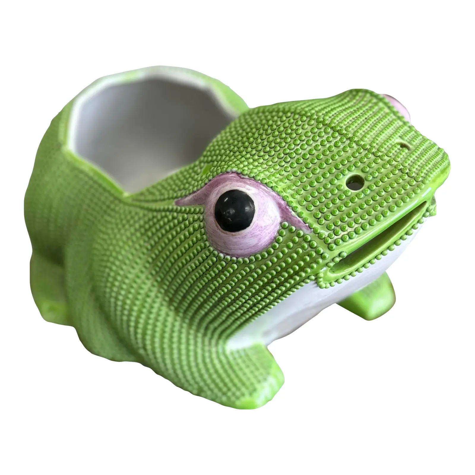 Antique Chinese Large Porcelain Green Frog Planter Cachepot | Chairish