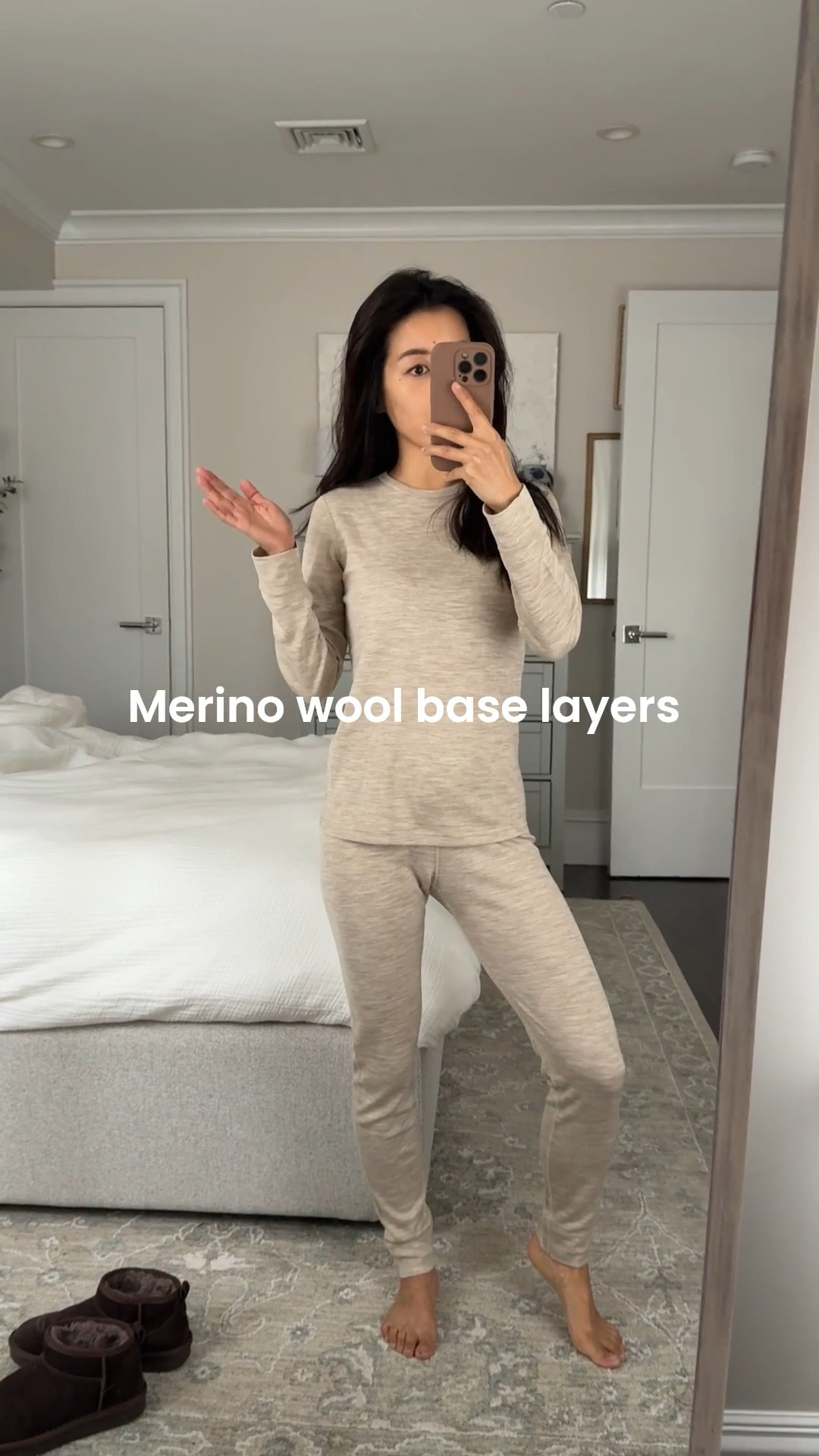 Been living in these base layers! Comfy enough for me to sleep in

Linked both kids and adults in this brand. Sold as set or individually 

• I have on Woolcano from Amazon kids merino base layer set size  11-12 (I am usually xxs petite), I prefer merino wool over cotton as it is more temperature regulating, less likely to overheat when you are indoors, and more odor resistant/sweat wicking.

They make both adult and kids sizes. I've been getting kids and they are the perfect length on me! Comes in light colors and doesn't show through.

My only complaint is the neckline on all the merino wool base tops I’ve found are high so I can only wear the with crewneck sweaters. Otherwise I wear the scoop neck heat tech uniqlo top linked in xxs

• Amazon shearling boots 5.5, TTS so comfy and a great value 

Petite friendly winter layer, cold weather base layer, warm winter outfit ideas

#LTKgrwm #LTKPetite #LTKSeasonal