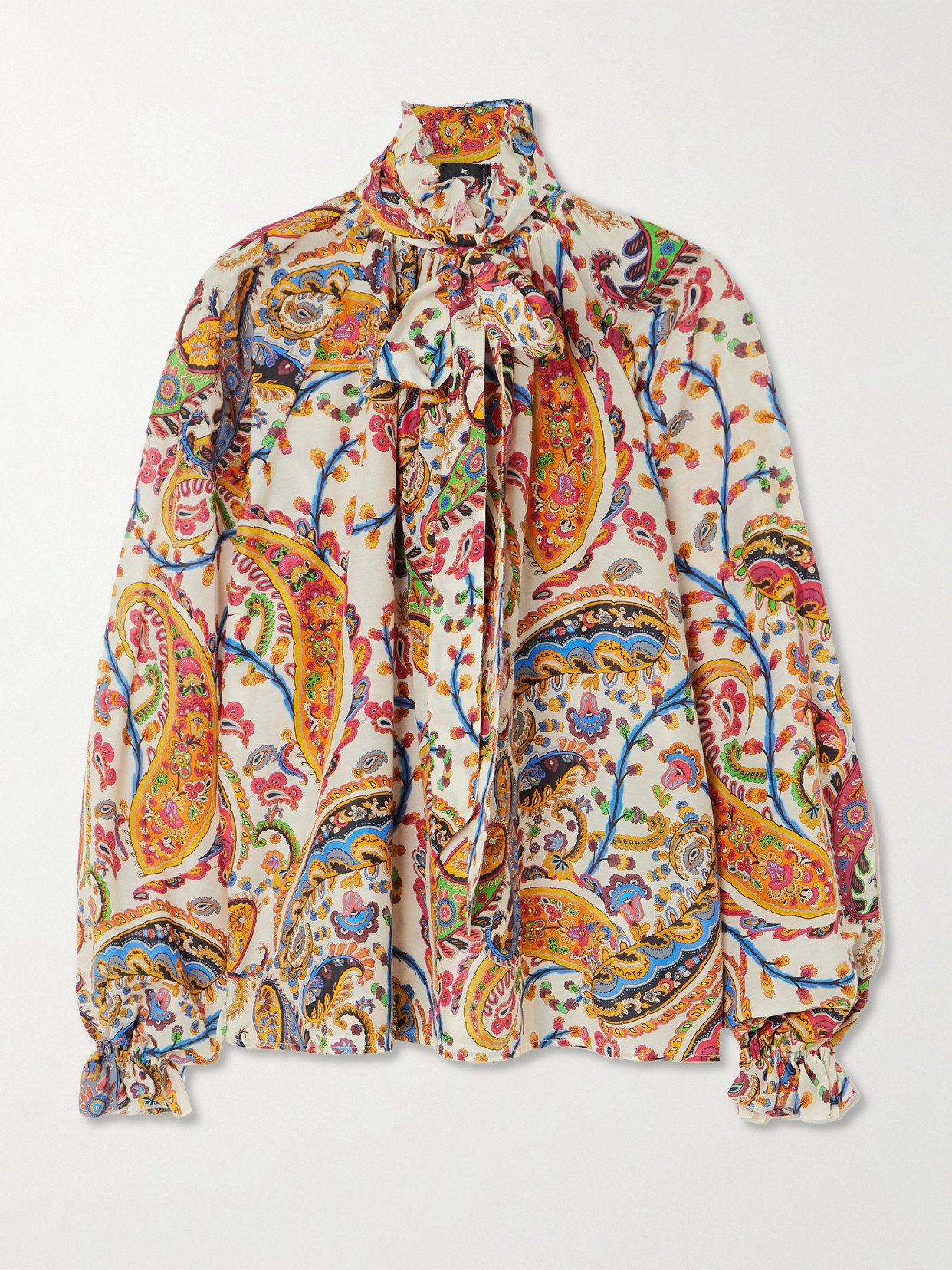 Etro - Pussy-bow Paisley-print Cotton And Silk-blend Blouse - Multi | NET-A-PORTER (US)