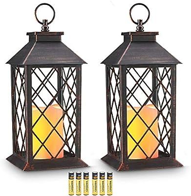 Evermore Light 14" Copper Brushed Vintage Style Candle Lantern with 4 Hours Timer (Batteries Incl... | Amazon (US)