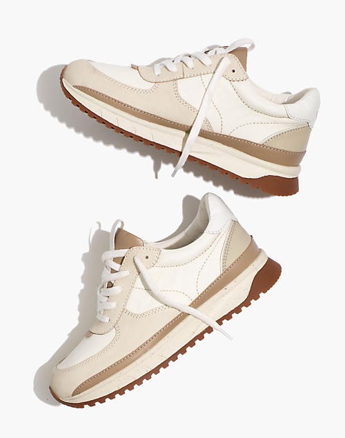 Kickoff Trainer Sneakers in Neutral Colorblock Leather | Madewell