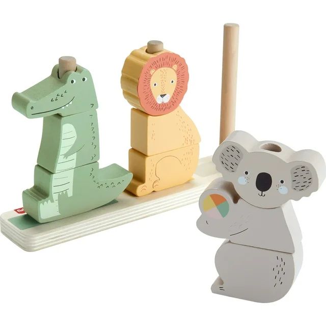 Fisher-Price Wooden Stack & Sort Animals Stacking Toy for Development Play, Baby & Toddler 1Y+, 1... | Walmart (US)
