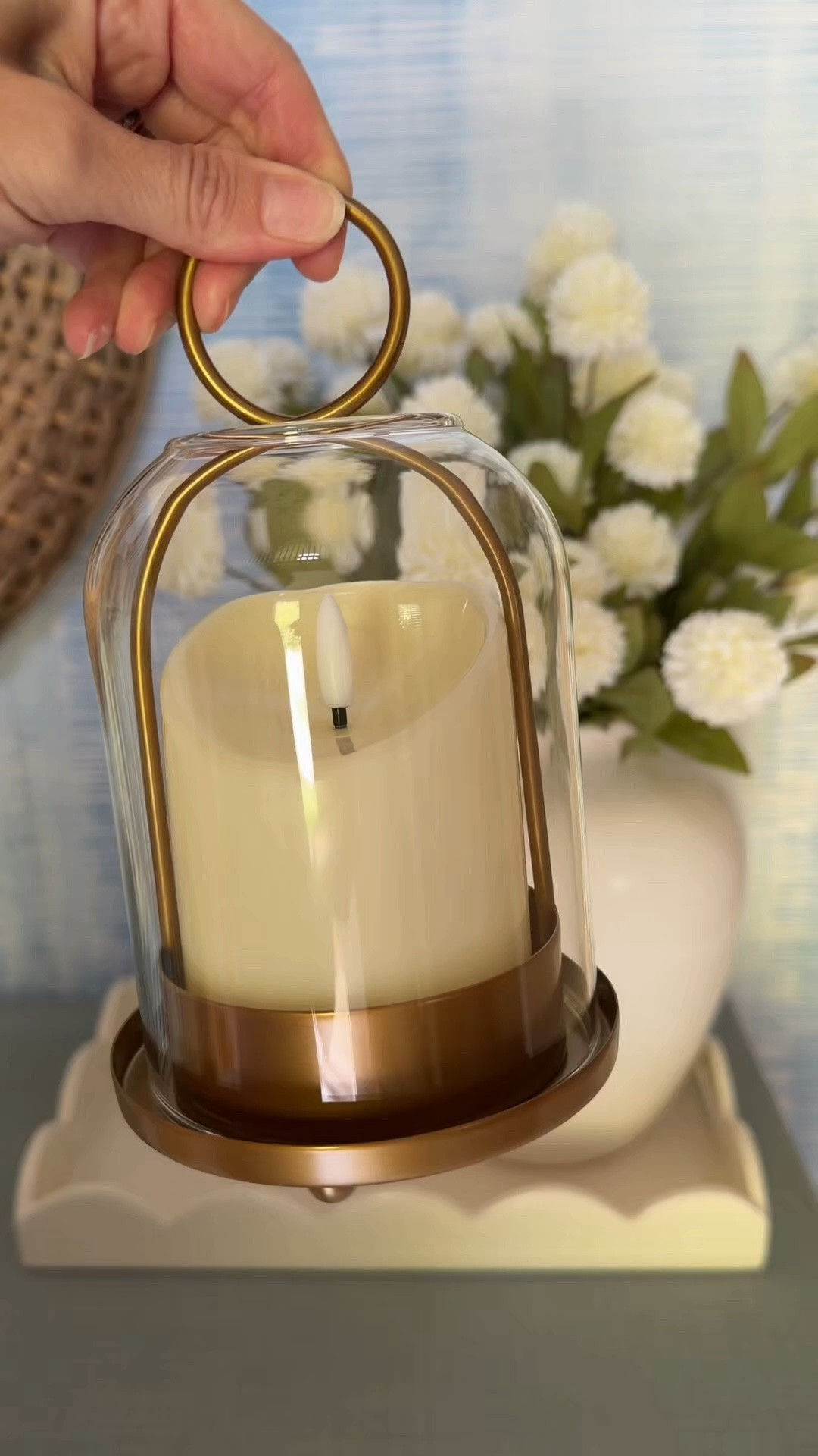 Fall ambiance without the pumpkins and I am completely here for it 🤍 This set of two brass hurricanes with glass domes and battery operated candles is such a stunning and sophisticated way to decorate for the season. It’s elegant, timeless, and so perfectly cozy without a single traditional fall motif in sight.

#LTKHome #LTKSaleAlert #LTKU