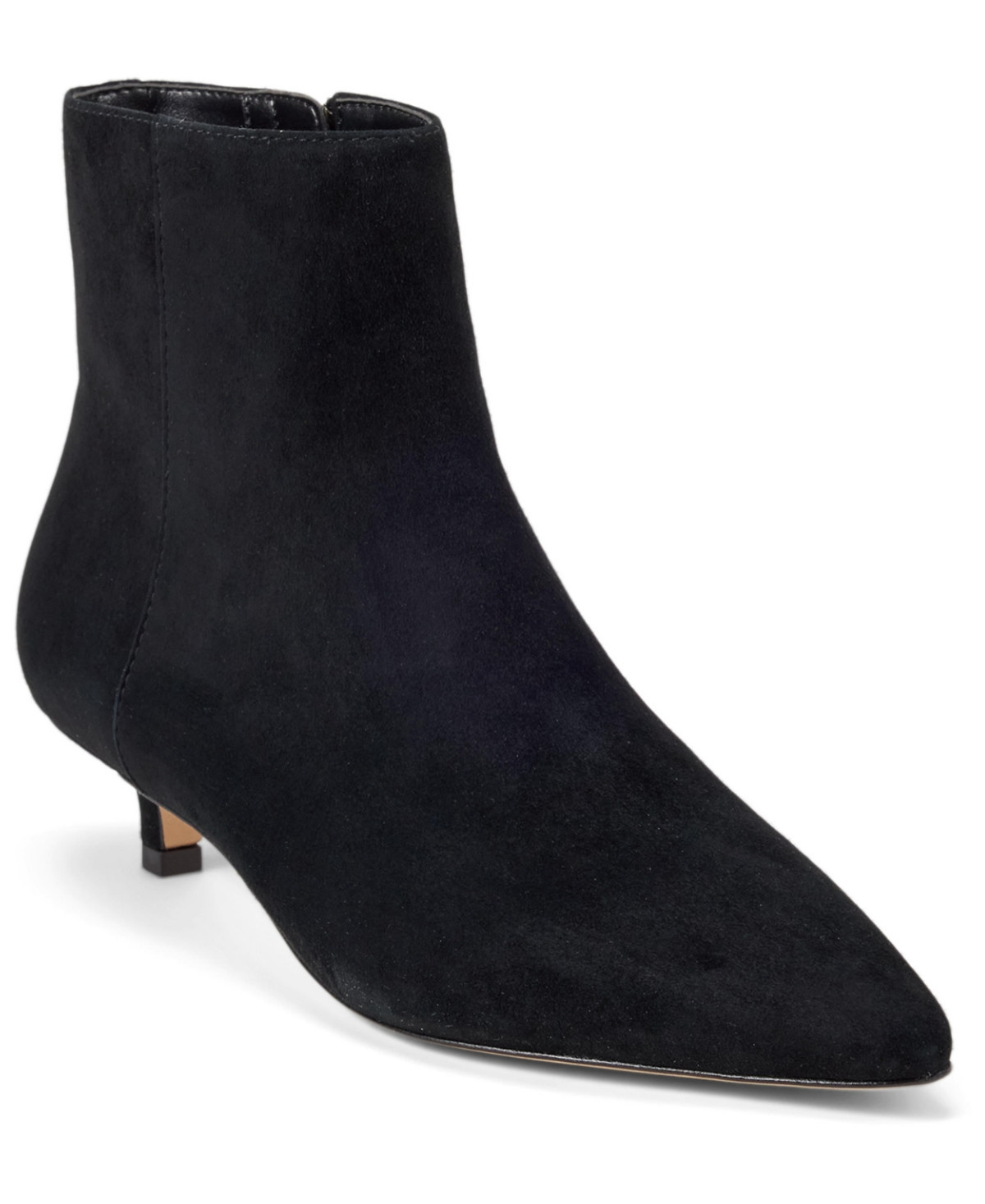 Lauren Ralph Lauren Women's Francesca Zipper Booties - Black Suede | Macy's