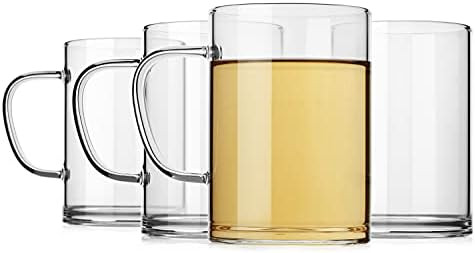 LUXU Glass Coffee Tea Cups Set of 4,Clear Glass Mugs for Hot or Cold Beverages(16 oz),Large Wide ... | Amazon (US)