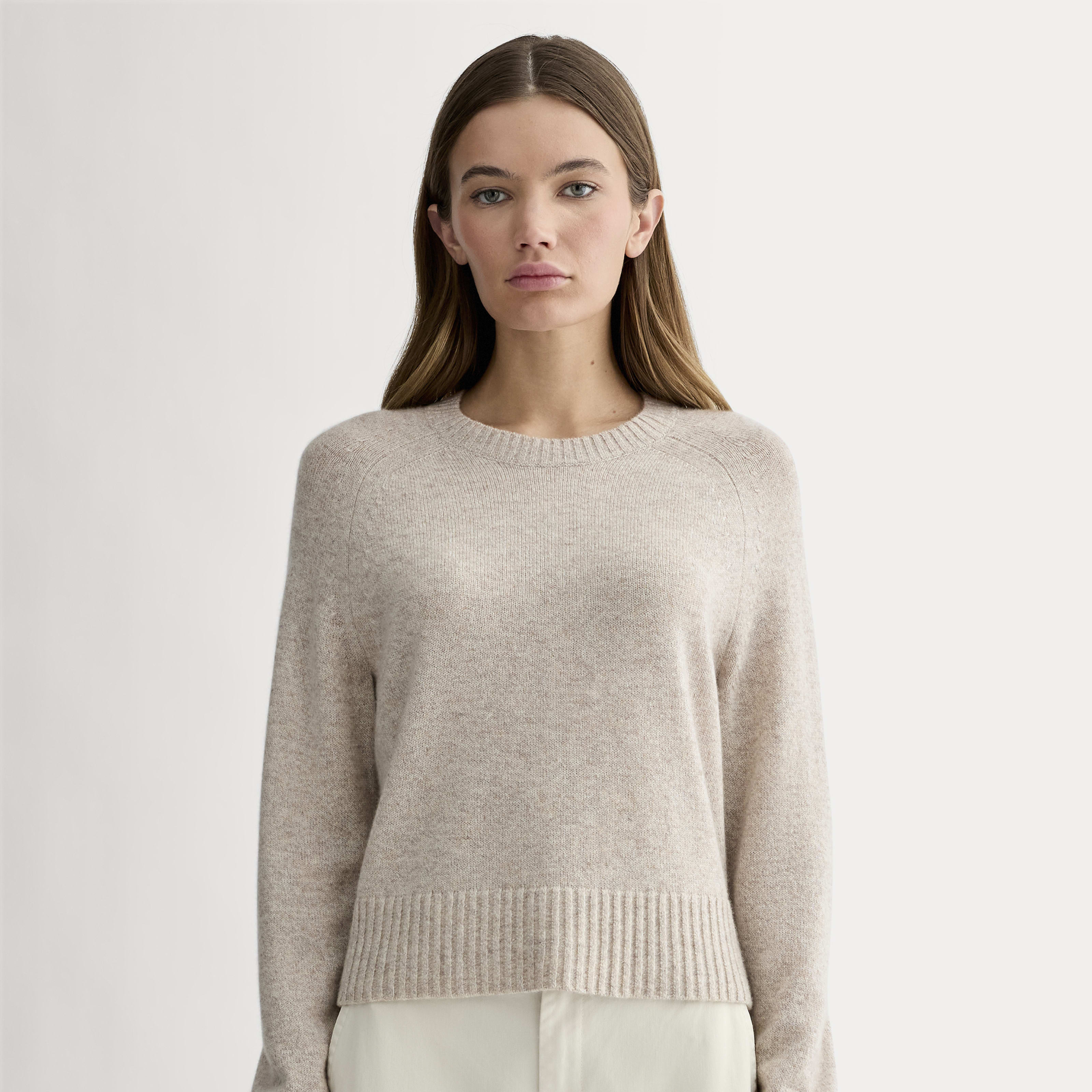 Women's Boxy Crew in Cashmere Sweater by Everlane in Canvas, Size XS | Everlane