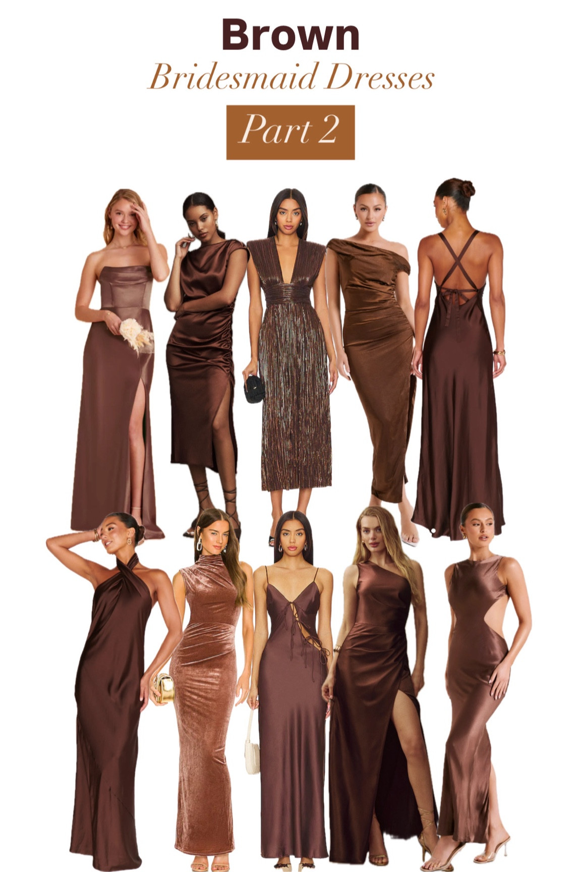 Brown Mismatch Bridesmaid Dress Inspiration Part 2

Brown, java, chocolate, rust,luxury, mismatch bridesmaid, elegant, spring wedding, fall wedding, winter wedding, wedding guest

#LTKFallSale #LTKParties #LTKWedding