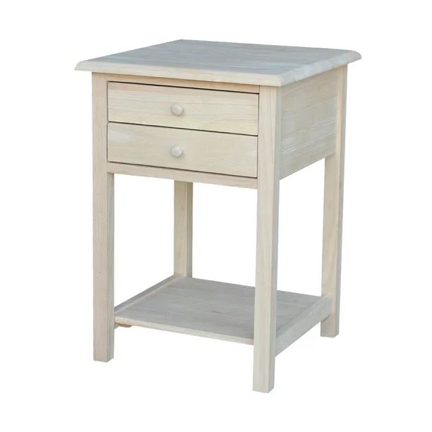 International Concepts Unfinished Lamp Table W/2 Drawers | Walmart (US)