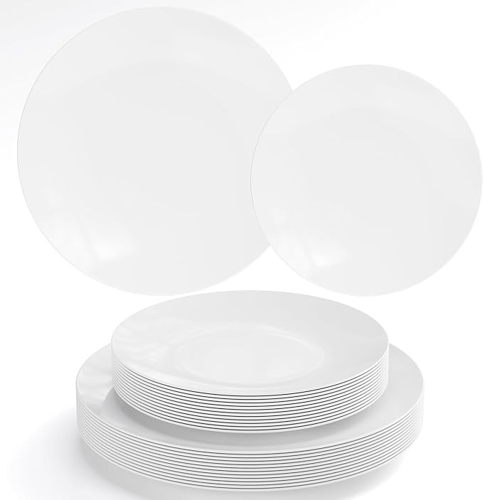 Trendables Plastic Dinnerware Set Plastic Plates 40 Piece Plastic Disposable Plates for Party Set... | Amazon (US)