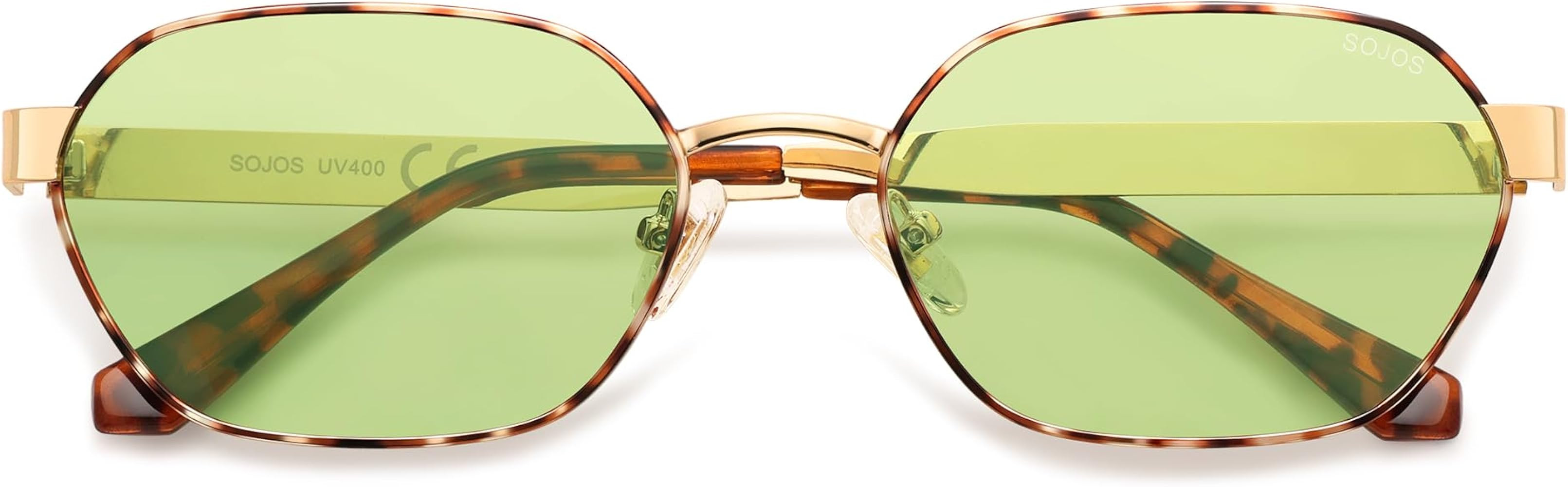 SOJOS Trendy Polarized Hexagon Sunglasses for Women Men, UV400 Retro Rectangle Shades SJ1238 | Amazon (US)