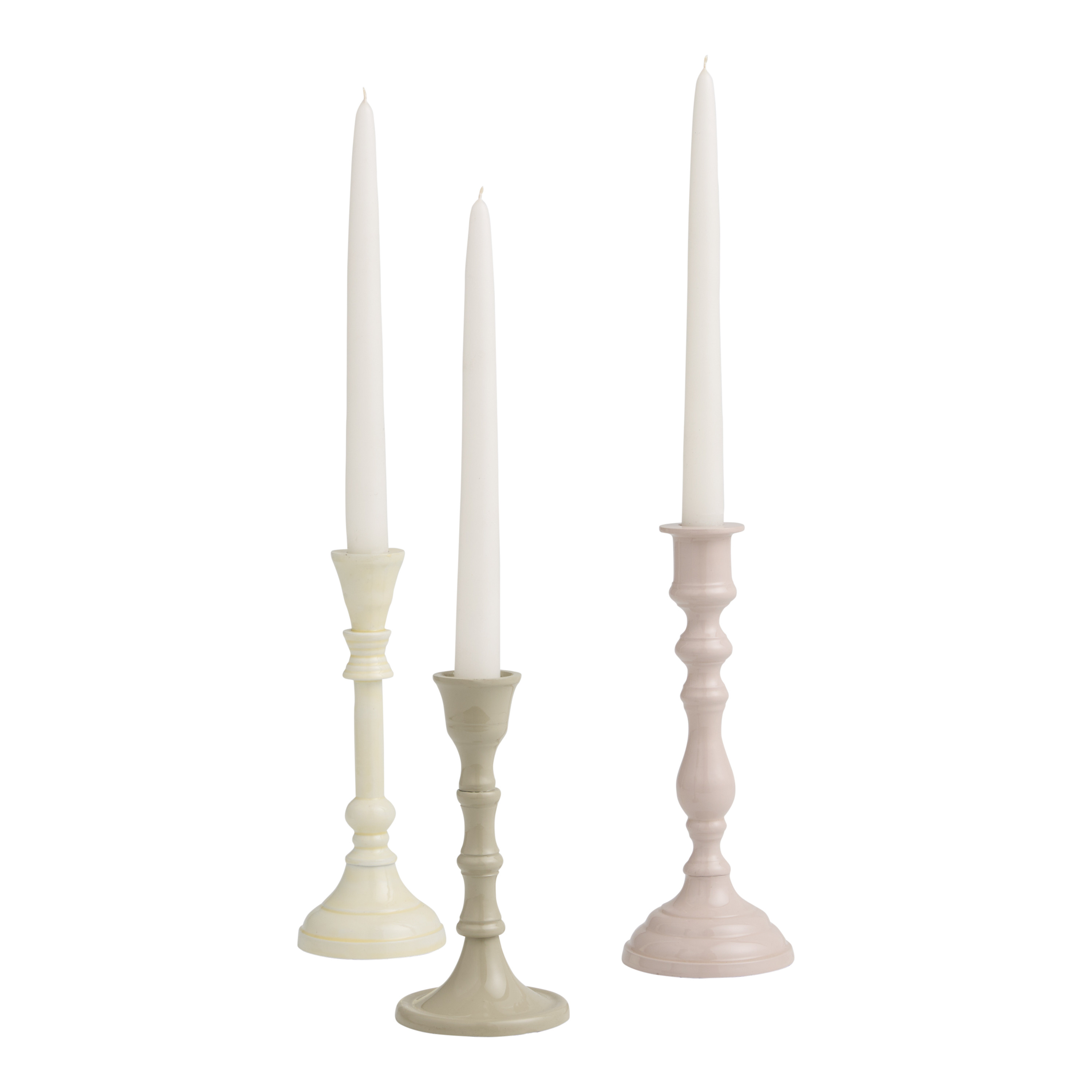 Enameled Metal Antique Style Taper Candle Holder | World Market