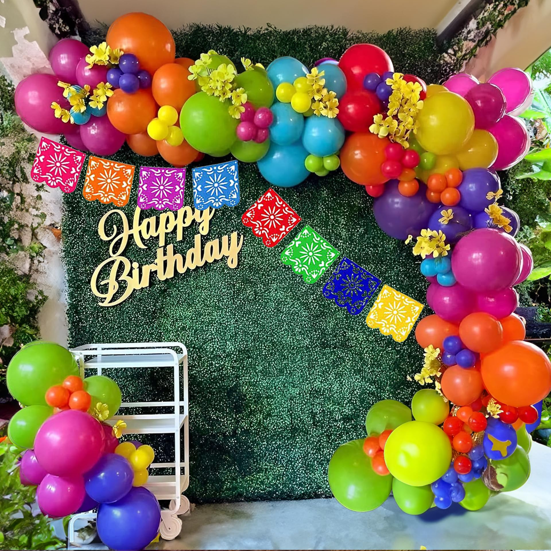 139Pcs Colorful Mexican Cinco De Mayo Balloon Kit With Mexicana Papel Picado Fiesta Banner for D... | Amazon (US)