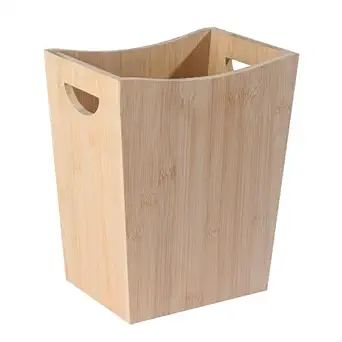 Bamboo Trash can，11.8" x 9.8" x 6"Small Waste Basket with Handles，Wooden Trash cans are Suita... | Amazon (US)