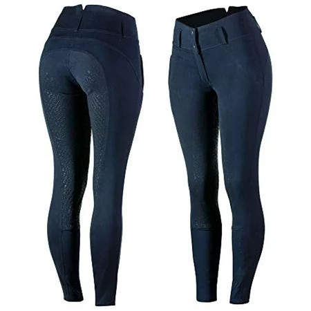 HORZE Daniela High Waist Comfortable Equestrian Riding Breeches with Silicone Full Seat - Dark Navy - US 26 | Walmart (US)