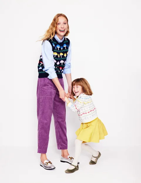 Edie Fair Isle Tank - Navy Mushroom | Boden US | Boden (US)