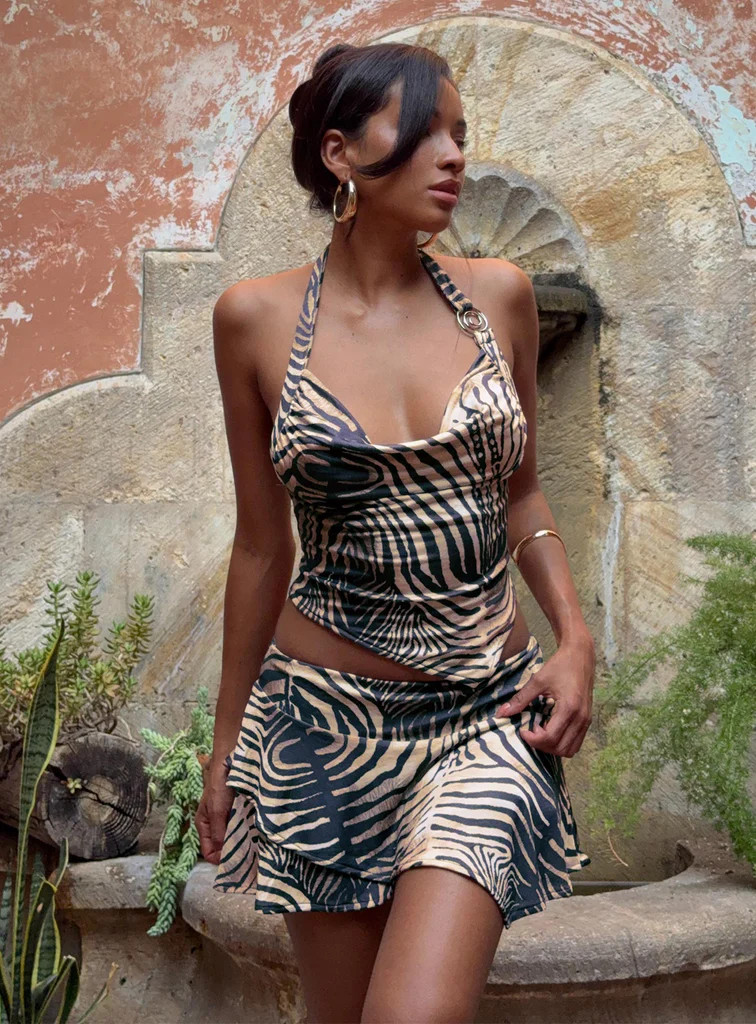 Where Were You Mini Skirt Tiger | Princess Polly US