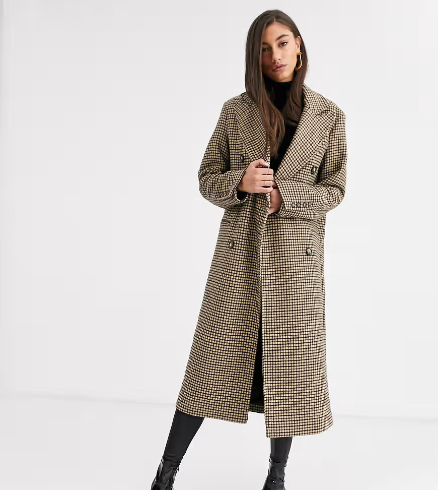 ASOS DESIGN Tall check dad coat-Multi | ASOS (Global)