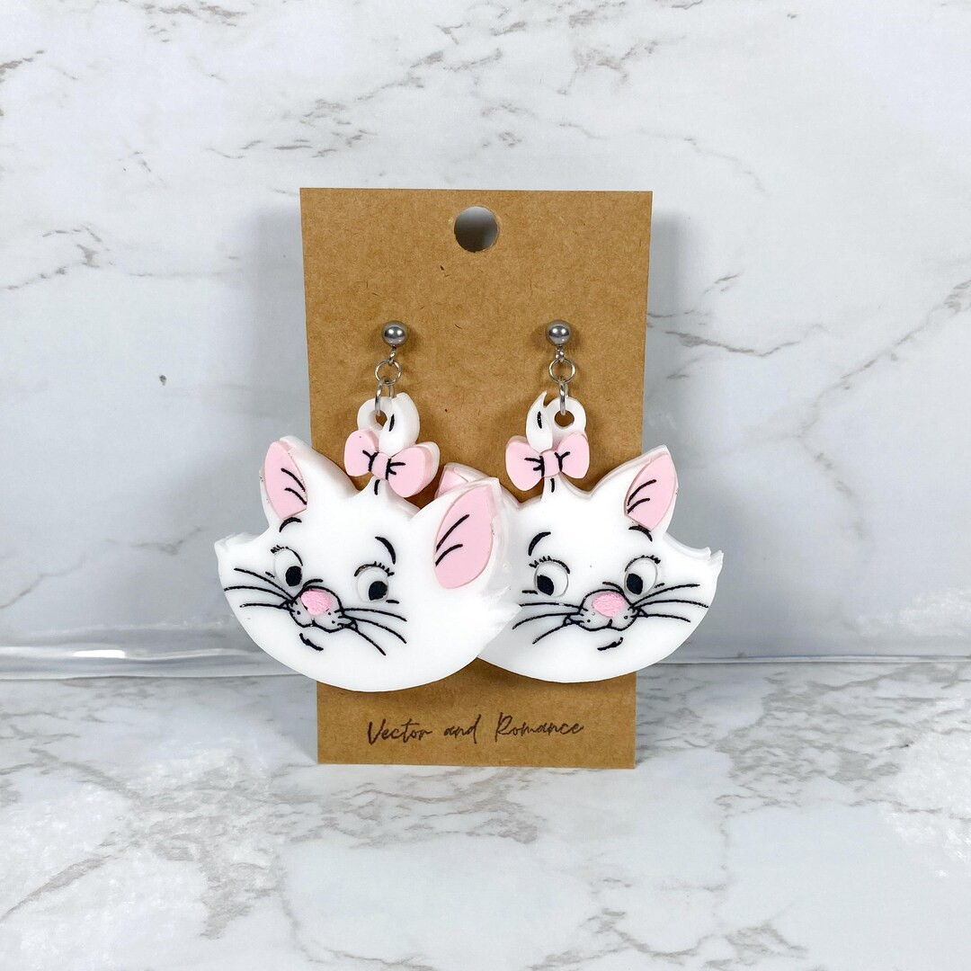 Marie - Aristocats - French Kitten Inspired Acrylic Dangle Earrings | Etsy (Global)