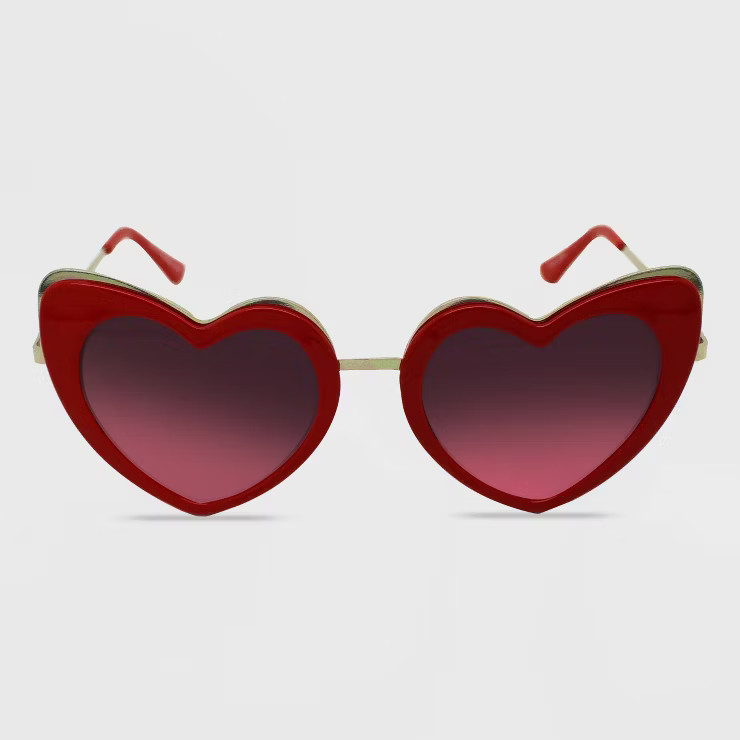 Women's Heart Sunglasses - Wild Fable™ Red | Target