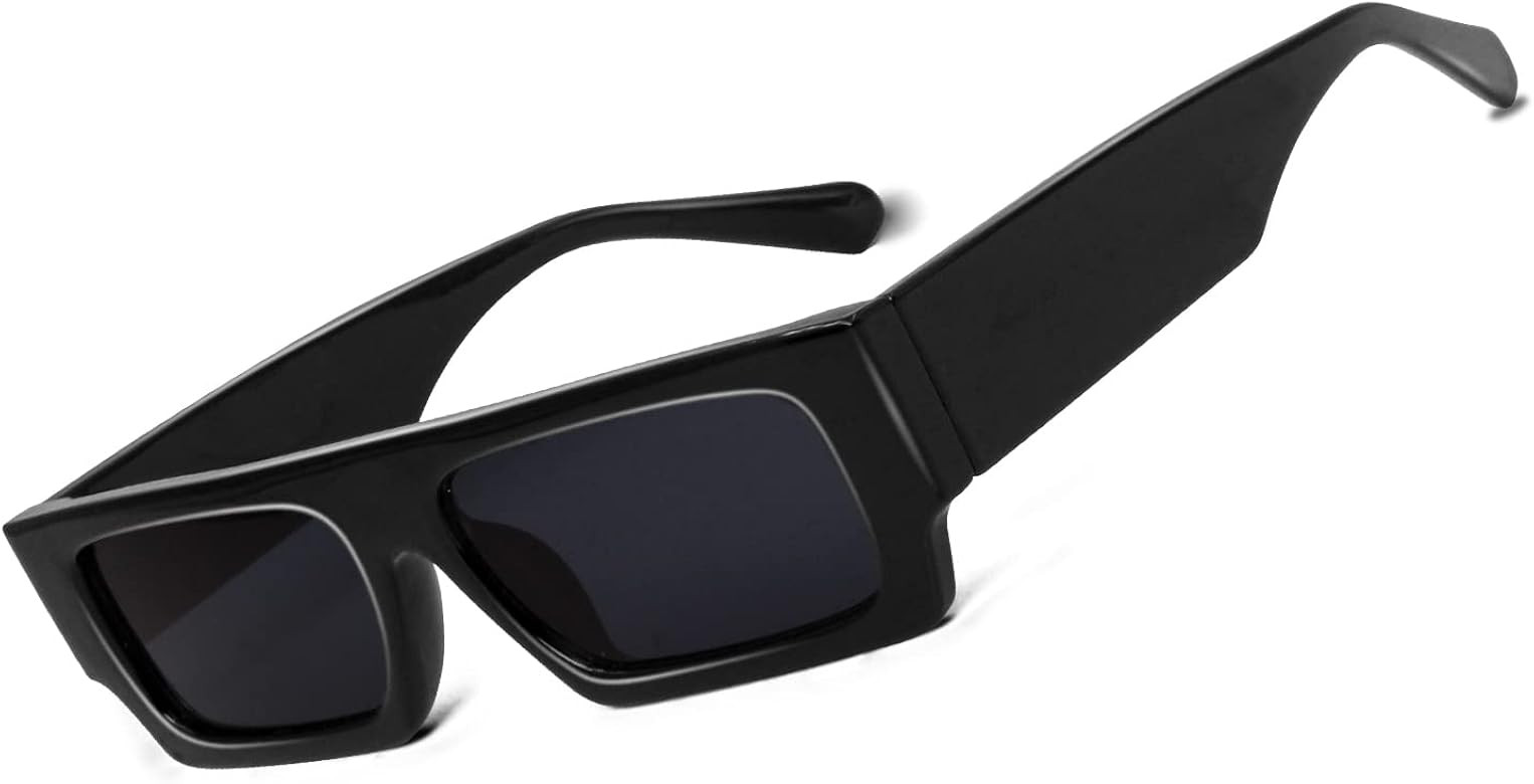 Rectangle Sunglasses, 90s Small Vintage Narrow Square Sunglasses for Men Women Trendy Classic Sha... | Amazon (US)