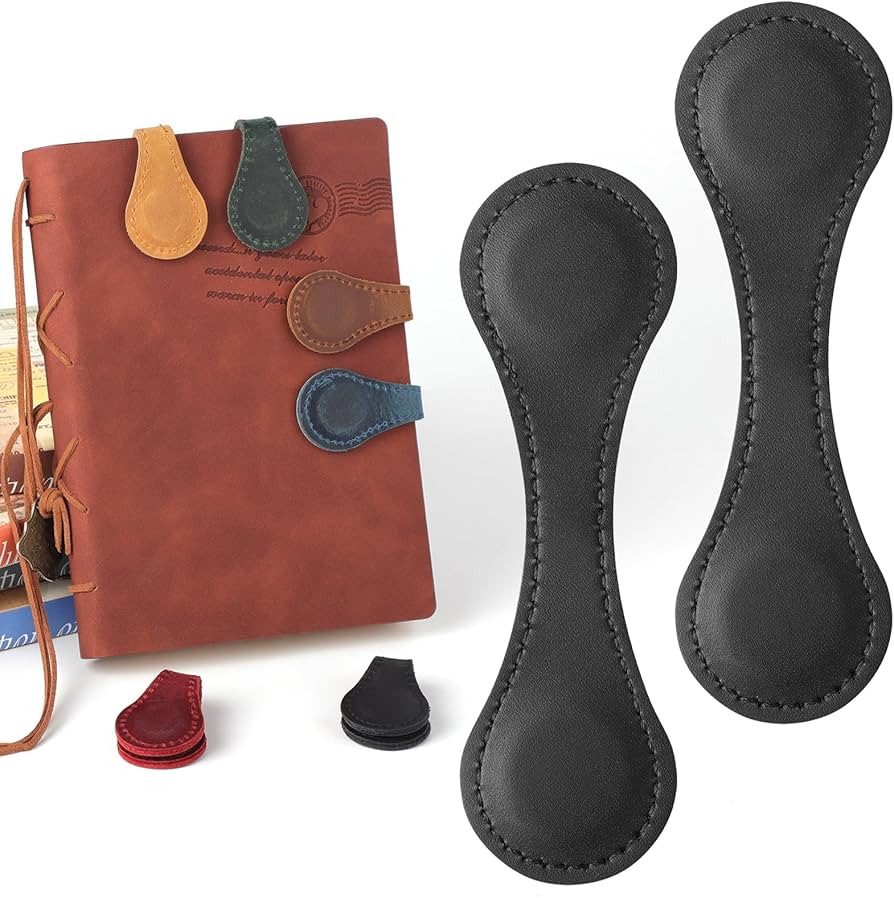 MrCrafts Leather Magnetic Bookmark 2Pcs, Vintage Bookmarks for Reading, Book Mark, Book Accessori... | Amazon (US)