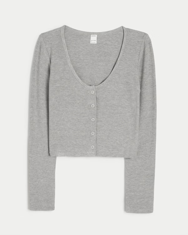 Gilly Hicks Jersey Rib Crop Cardigan | Hollister (US)