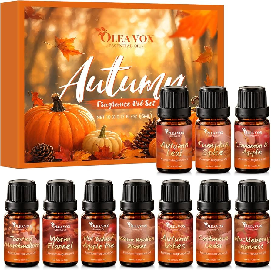 Autumn Fragrance Oil Gift Set, Fall Essential Oils for Diffuser | Amazon (US)