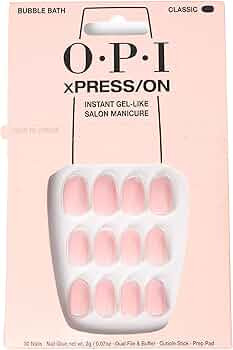 OPI xPRESS/ON Bubble Bath | Nude Pink Short Round Press On Nails | With Nail Glue | Long Lasting,... | Amazon (US)