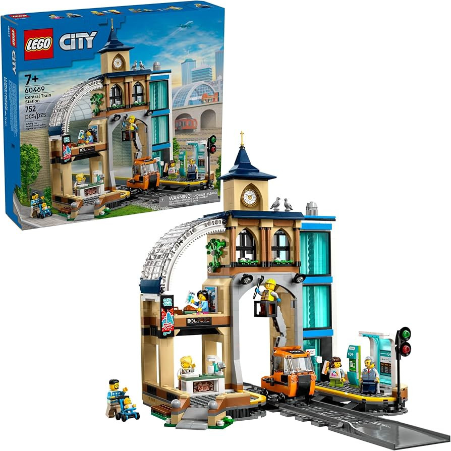 LEGO City Central Train Station Building Toy - Multi-Level Pretend Play Set for Boys & Girls, Age... | Amazon (US)