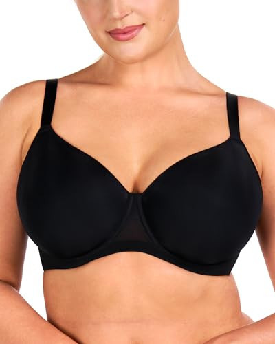 HSIA Minimizer Bra for Women - Air Mesh T-Shirt Full Coverage Seamless Bra Plus Size Underwire Padded Bra for Large Bust Black | Amazon (US)