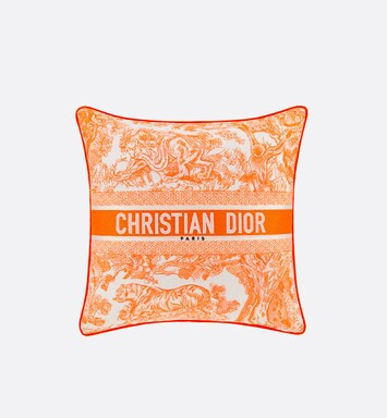 Small Square Pillow Fluorescent Orange Dioriviera 2022 Toile de Jouy | DIOR | Dior Beauty (US)