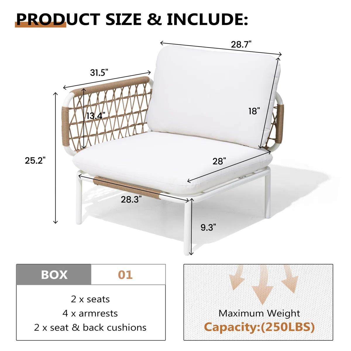 63'' Aluminum Outdoor Patio Sectional (Set of 2) | Wayfair North America