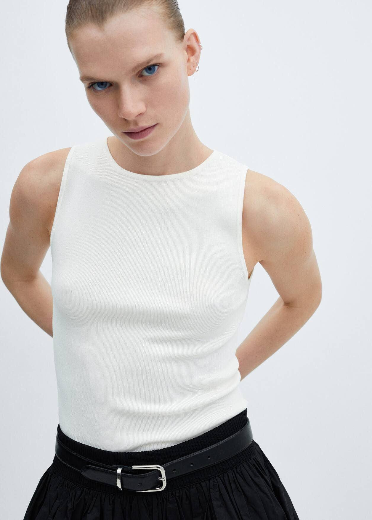 Knitted top with wide straps -  Women | Mango USA | MANGO (US)