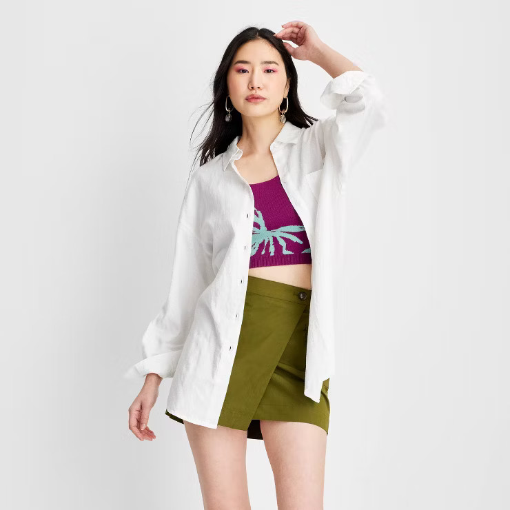 Women's Long Sleeve Oversized Linen Shirt - Future Collective™ with Gabriella Karefa-Johnson | Target