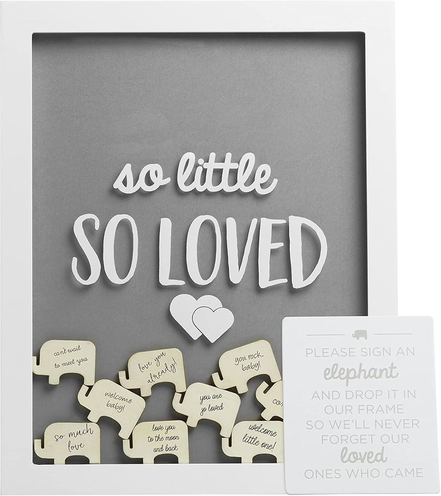 Pearhead Elephant Token Frame, Little Wishes Signature Baby Shower Guestbook Alternative, Pregnan... | Amazon (US)
