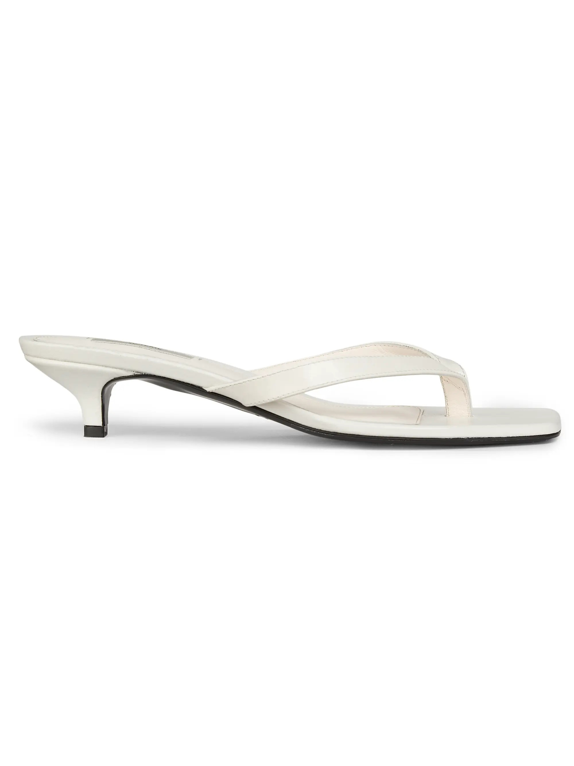 35MM Leather Kitten-Heel Sandals | Saks Fifth Avenue