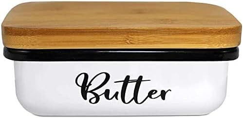 Home Acre Designs Butter Dish with Lid for Countertop - Unbreakable Metal Container & Covered Mes... | Amazon (US)