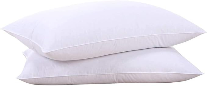 puredown® Goose Feathers and Down White Pillows with 100% Soft Cotton Cover, Bed Sleeping Hotel ... | Amazon (US)